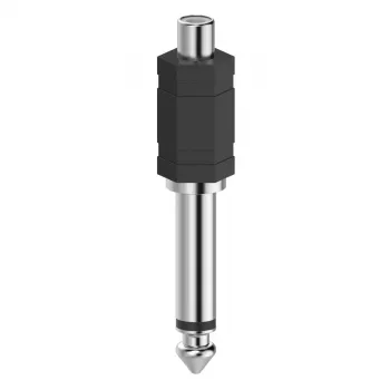 Hama 00205188 dzimuma pārveidotājs RCA uz 6.3 mm, melns/sudrabs