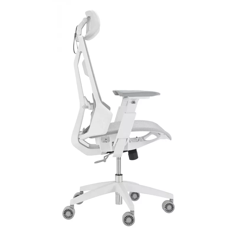 Spēļu krēsls Asus ROG Destrier Ergo Core White — sieta sēdeklis, 136 kg, 720 mm
