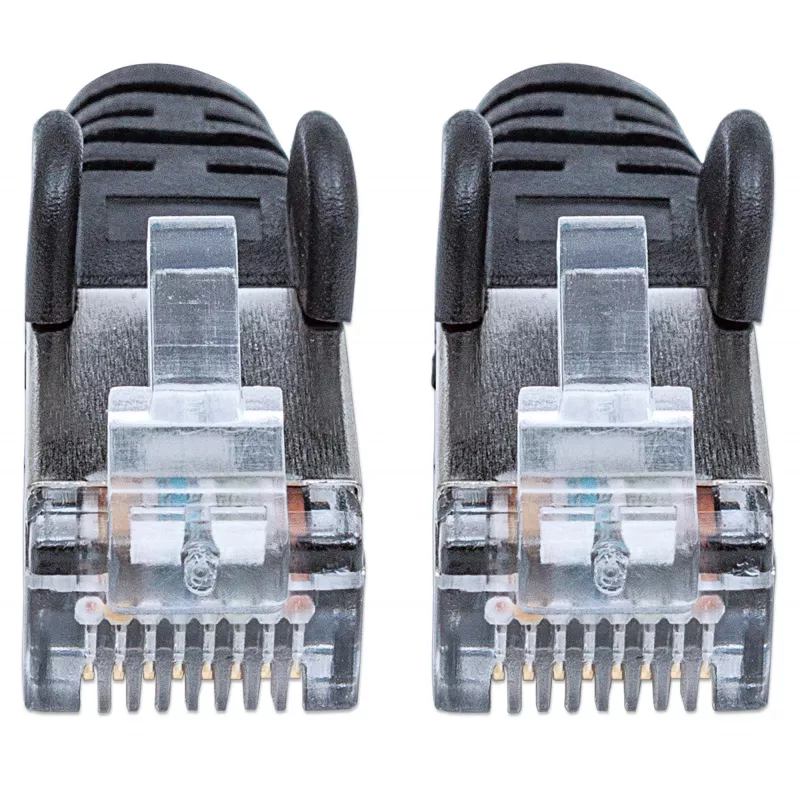 Intellinet tīkla savienojuma kabelis, Cat6, 30m, Melns, Varš, S/FTP, LSOH / LSZH, PVC, RJ45, Zeltīti kontakti, Bezāķa, Aizsargvāciņš, Mūža garantija
