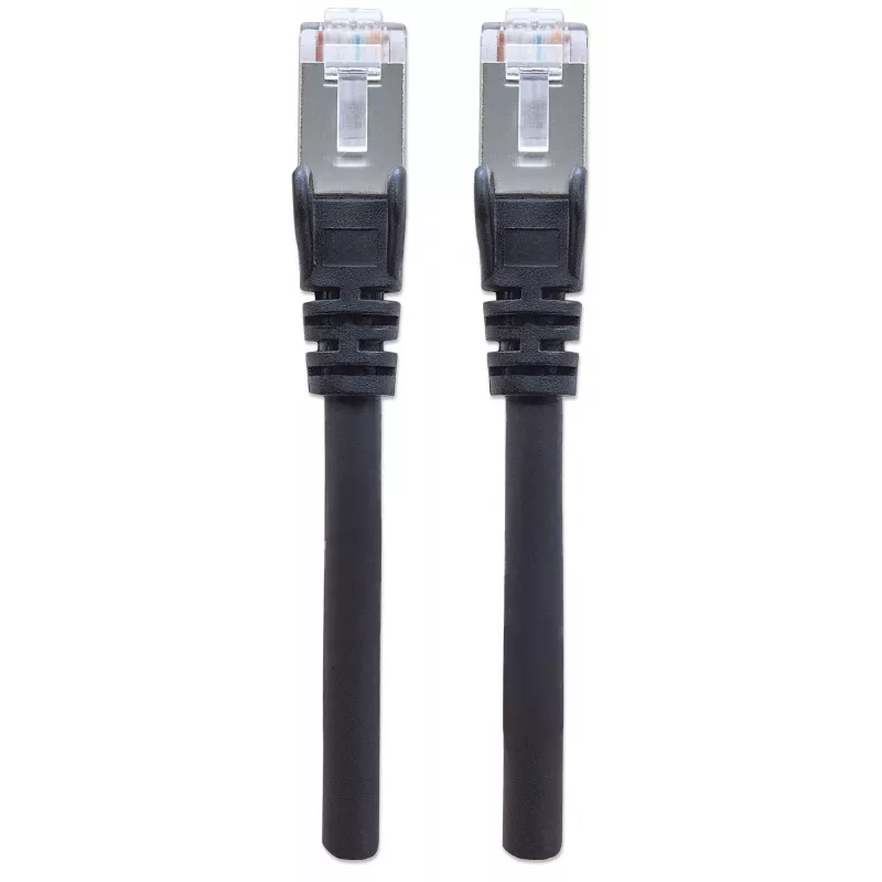 Intellinet tīkla savienojuma kabelis, Cat6, 30m, Melns, Varš, S/FTP, LSOH / LSZH, PVC, RJ45, Zeltīti kontakti, Bezāķa, Aizsargvāciņš, Mūža garantija