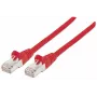 Intellinet tīkla lēciena kabelis, Cat7 kabelis/Cat6A spraudņi, 1m, sarkans, varš, S/FTP, LSOH/LSZH, PVC, RJ45, apzeltīti kontakti, bezķēdes, aizsargāts, mūža garantija