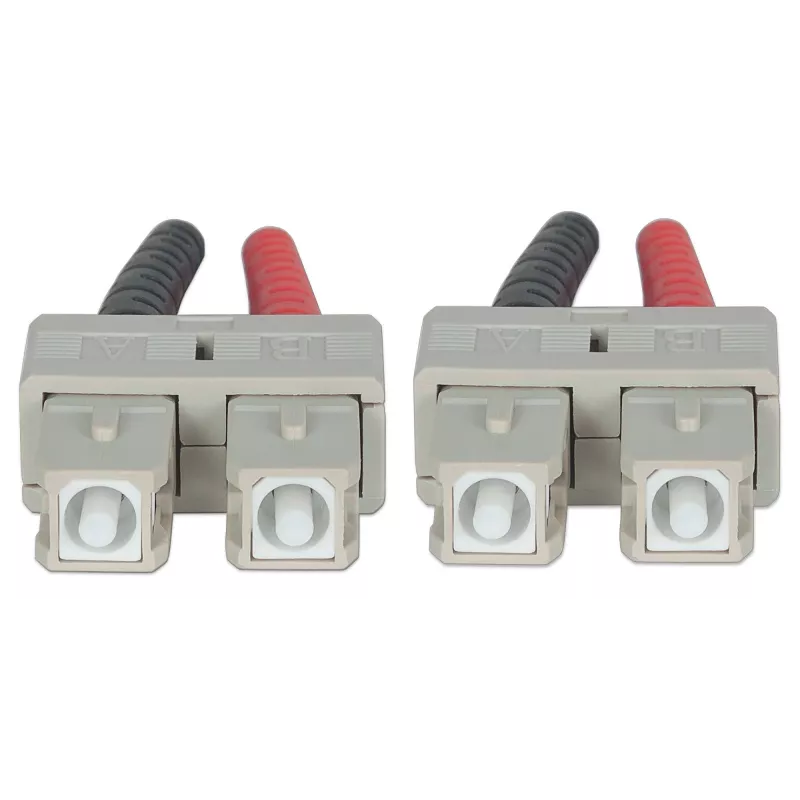 Intellinet Fiber Optic Patch Cable, OM3, SC/SC, 2m, Aqua, Duplex, Multimode, 50/125 µm, LSZH