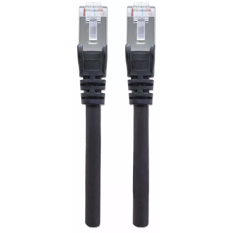 Intellinet tīkla savienojuma kabelis, Cat7 kabelis/Cat6A spraudņi, 1,5 m, Melns, Varš, S/FTP, LSOH / LSZH, PVC, RJ45, apzeltīti kontakti, Aizsargapvalks, Booted, Mūža garantija