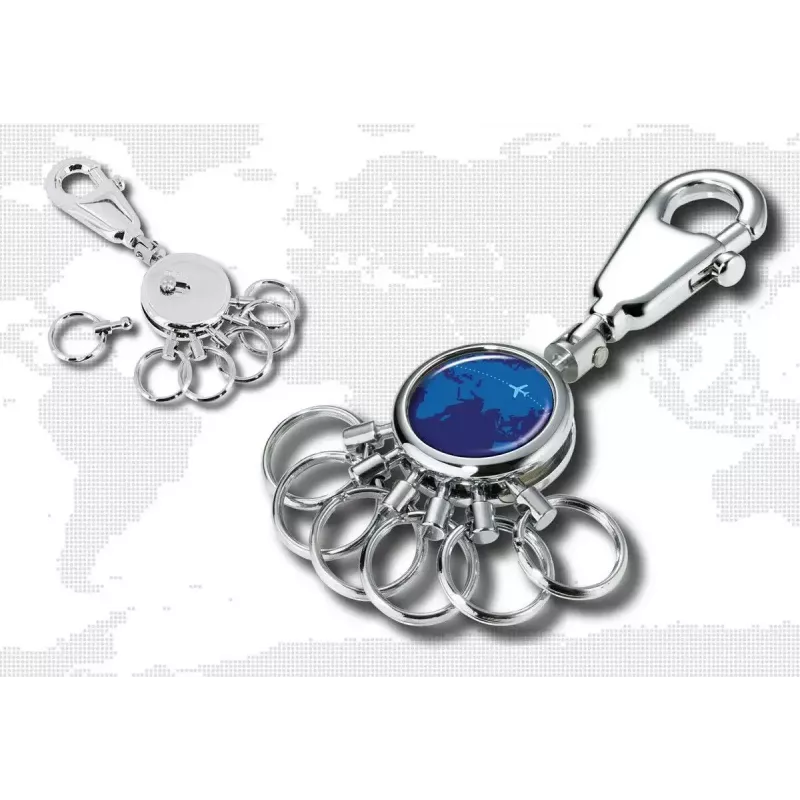 Atslēgu gredzens TROIKA AROUND THE WORLD Zils Sudrabs Metāls 25x90x9mm