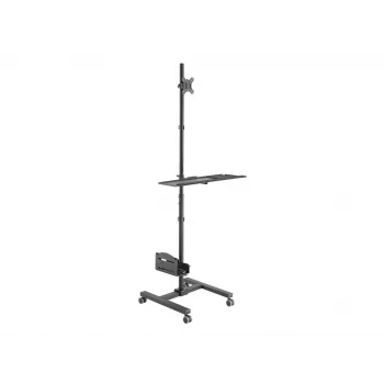 Multividas ratiņi Equip 17 inch–32 inch viena monitora mobilā darbstacija