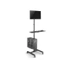 Multividas ratiņi Equip 17 inch–32 inch viena monitora mobilā darbstacija
