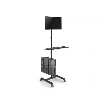 Multividas ratiņi Equip 17 inch–32 inch viena monitora mobilā darbstacija