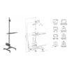 Multividas ratiņi Equip 17 inch–32 inch viena monitora mobilā darbstacija