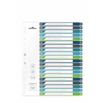 Durable 679727 Tukšās cilnes indekss Daudzkrāsains Polipropilēns 245x305 mm