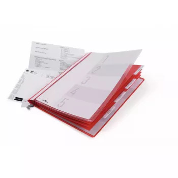 Mapes vāks Durable 255503 caurspīdīgs sarkans 5 gab.