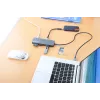 Manhattan USB-C Dokstacija ar Karšu Lasītāju, 7 Porti: Ethernet, HDMI, USB-A (x3) un USB-C (x2), ar 100 W Power Delivery