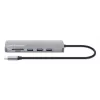 Manhattan USB-C Dokstacija ar Karšu Lasītāju, 7 Porti: Ethernet, HDMI, USB-A (x3) un USB-C (x2), ar 100 W Power Delivery