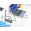 Manhattan USB-C Dokstacija ar Karšu Lasītāju, 7 Porti: Ethernet, HDMI, USB-A (x3) un USB-C (x2), ar 100 W Power Delivery