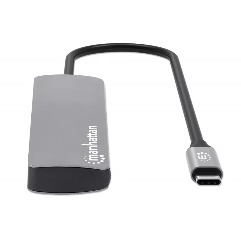 Manhattan USB-C Dokstacija ar Karšu Lasītāju, 7 Porti: Ethernet, HDMI, USB-A (x3) un USB-C (x2), ar 100 W Power Delivery