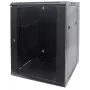 Intellinet 19 collu tīkla skapis - sienas montāža (divu sekciju šarnīra izvēršana), 15U, 550mm dziļš, melns, salikts, max 30kg, izvēršas, lai piekļūtu aizmugurei