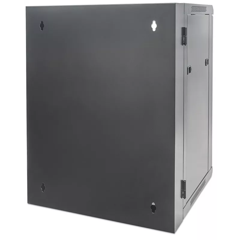 Intellinet 19 collu tīkla skapis - sienas montāža (divu sekciju šarnīra izvēršana), 15U, 550mm dziļš, melns, salikts, max 30kg, izvēršas, lai piekļūtu aizmugurei