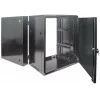 Intellinet 19 collu tīkla skapis - sienas montāža (divu sekciju šarnīra izvēršana), 15U, 550mm dziļš, melns, salikts, max 30kg, izvēršas, lai piekļūtu aizmugurei