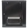 Intellinet 19 collu tīkla skapis - sienas montāžas (standarta), 15U, 450mm dziļš, melns, komplektā izjaukts, maks. 60kg, metāla un stikla durvis, aizmugurējais panelis, noņemamas sānu malas, piemērots arī lietošanai uz galda vai grīdas, izmantojamais dziļ