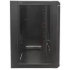 Intellinet 19 collu tīkla skapis - sienas montāžas (standarta), 15U, 450mm dziļš, melns, komplektā izjaukts, maks. 60kg, metāla un stikla durvis, aizmugurējais panelis, noņemamas sānu malas, piemērots arī lietošanai uz galda vai grīdas, izmantojamais dziļ