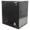Intellinet 19 collu tīkla skapis - sienas montāžas (standarta), 15U, 450mm dziļš, melns, komplektā izjaukts, maks. 60kg, metāla un stikla durvis, aizmugurējais panelis, noņemamas sānu malas, piemērots arī lietošanai uz galda vai grīdas, izmantojamais dziļ