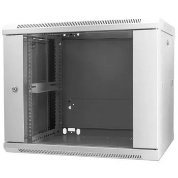 Intellinet 19 collu tīkla skapis - sienas stiprinājums (standarta), 9U, 600 mm dziļš, pelēks, salikts, max 60 kg, piemērots arī lietošanai uz galda vai grīdas, lietderīgais dziļums 500 mm, metāla un stikla durvis, aizmugures panelis, noņemami sāni, sienas