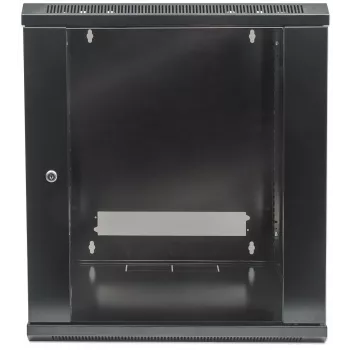 Intellinet 19 inch tīkla skapis - sienas stiprinājums (standarta), 9U, 600mm dziļš, melns, plakanpakete, maks. 60kg, piemērots arī lietošanai uz galda vai grīdas, lietderīgais dziļums 410mm, metāla un stikla durvis, aizmugures panelis, noņemamas sānu sienas, 