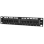 Intellinet Patch Panel, Cat6, 10 collas, UTP, 1U, 12 porti, Melns