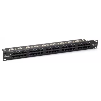 Equip 50-Portu Cat.3 RJ45 ISDN Sadales Panelis, Melns