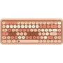 KeySonic KSKM-5200M-RF (DE) bezvadu tastatūra un pele, QWERTZ, vācu, bēša, brūna, rozā
