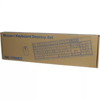 Inter-Tech NK-1000EC tastatūra un pele komplektā, vadu, USB, QWERTY, melna