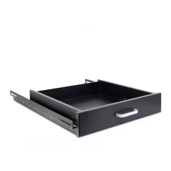 Izvelkama atvilktne Inter-Tech 88887265 2U 19 inch melna RAL 9005 465x595x87 mm 800 mm dziļiem statīviem
