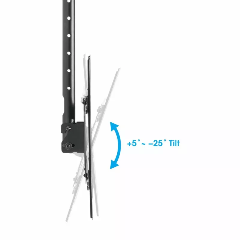 Manhattan griestu stiprinājums TV un monitoriem, 37-65 collas, regulējams augstums 70-157 cm, VESA 200x200-600x400mm, līdz 50 kg