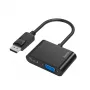 Hama 00200334 video kabeļa adapteris DisplayPort uz HDMI + VGA (D-Sub) Melns