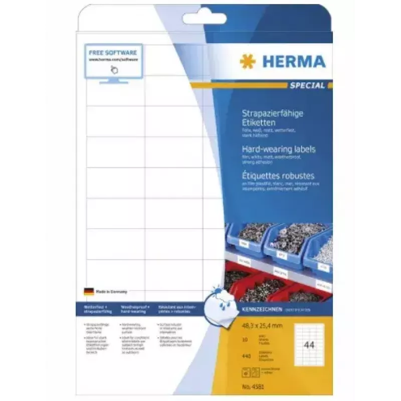 Pašlīmējošā printera etiķete HERMA 4581, A4, 440 gab.