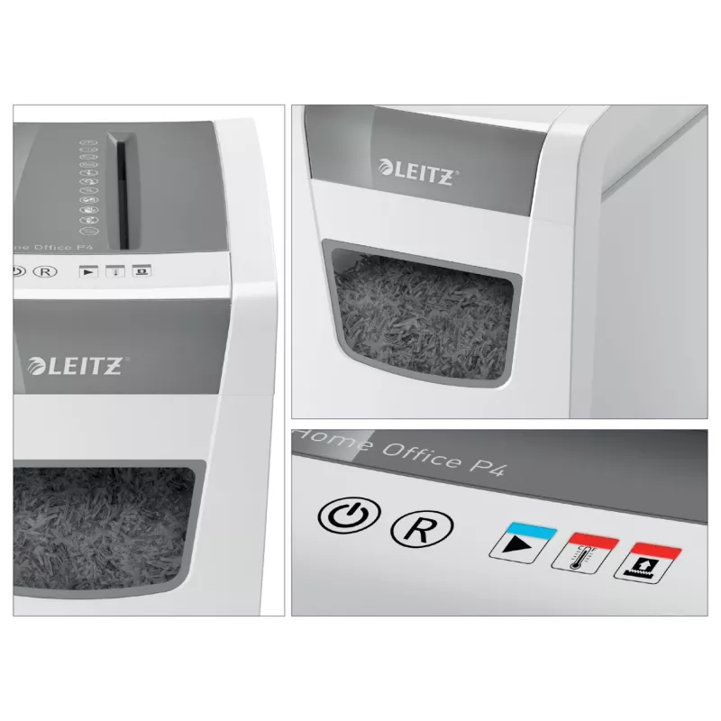 Leitz IQ Slim Home Office Papīra Smalcinātājs P4, Šķērsgriezuma smalcināšana, 22 cm, 4 x 28 mm, 23 L, 10 lapas, 58 dB