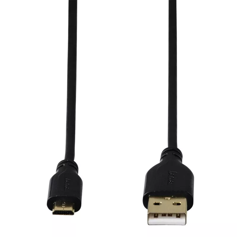 Hama 0,75m USB 2.0 A uz Micro-USB B kabelis, melns