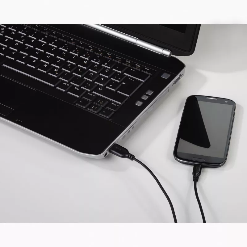 Hama 0,75m USB 2.0 A uz Micro-USB B kabelis, melns