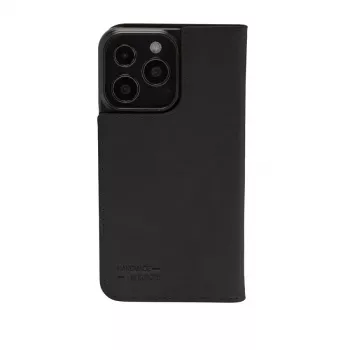 JT BERLIN BookCase Tegel Black ādas folio maciņš iPhone 15 15,5 cm
