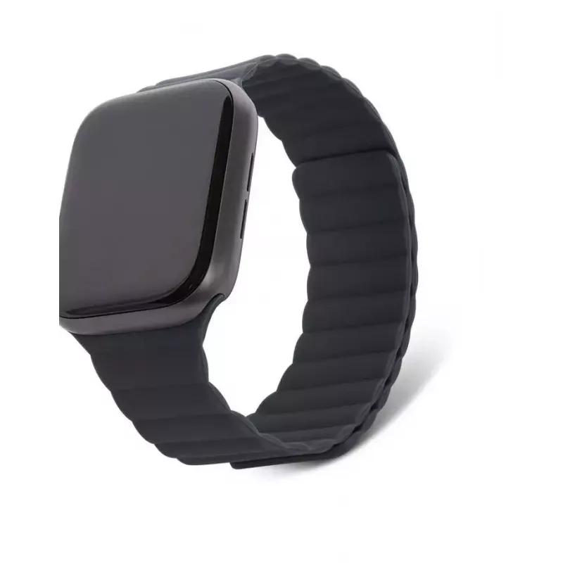Decoded Silicone Magnetic Traction Strap Lite – Melna silikona siksniņa Apple pulkstenim