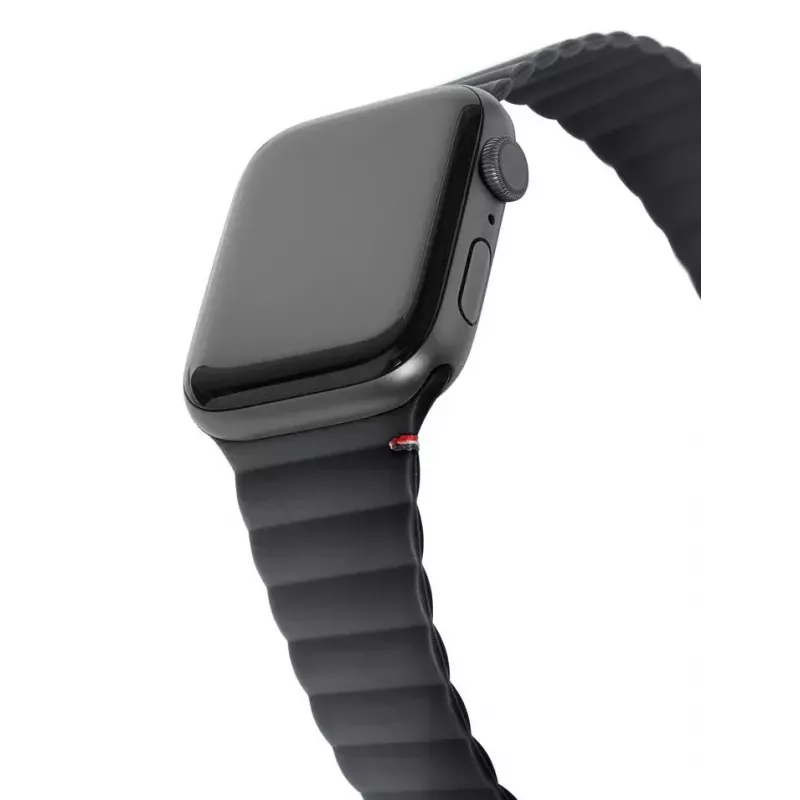 Decoded Silicone Magnetic Traction Strap Lite – Melna silikona siksniņa Apple pulkstenim