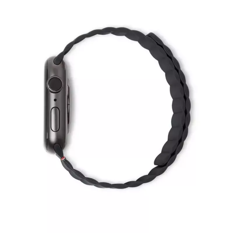 Decoded Silicone Magnetic Traction Strap Lite – Melna silikona siksniņa Apple pulkstenim