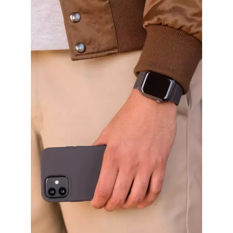 Decoded Silicone Magnetic Traction Strap Lite – Melna silikona siksniņa Apple pulkstenim