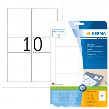 Pašlīmējošās printera etiķetes HERMA Labels Premium A4 83,8x50,8 mm