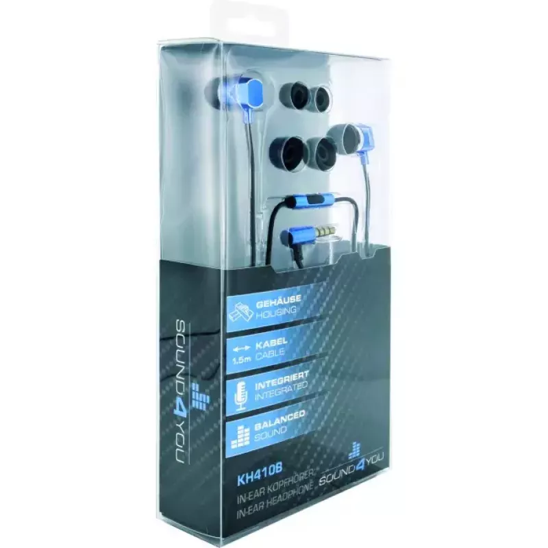 SCHWAIGER KH410B 531 austiņas ar mikrofonu, vadu, 3.5 mm ligzda
