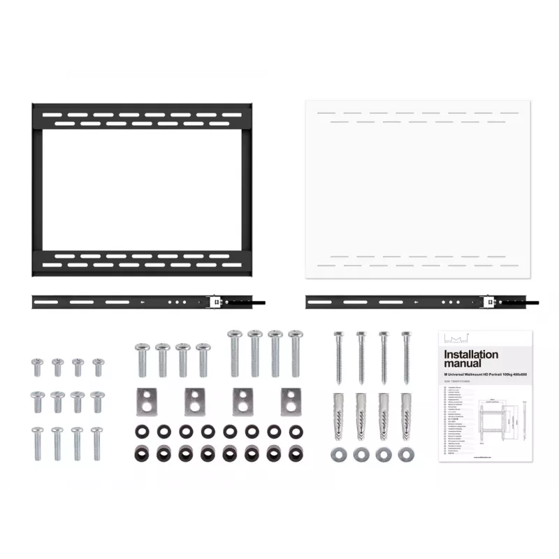 Sienas stiprinājums MULTIBRACKETS M Universal HD Portrait 60–100 collu ekrāniem, VESA 200x200–400x600, 100 kg, melns