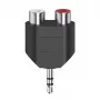Hama 00205187 Pārejas adapteris 3.5mm uz 2 x RCA melns sudrabs