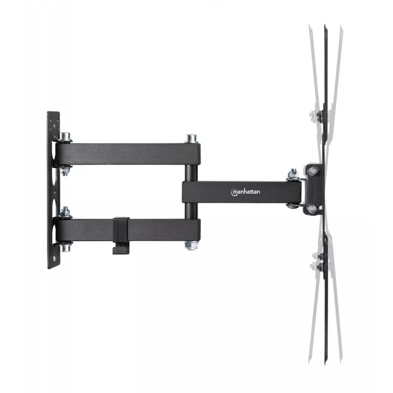 Manhattan pilnas kustības sienas stiprinājums TV un monitoriem, 32-55 collām, VESA 100x100-400x400mm, līdz 30kg, melns