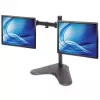 Divkāršais galda stiprinājums Manhattan monitoriem un TV (pilna kustība), brīvi stāvošs, 10-27 collu ekrāniem, VESA 75x75 un 100x100mm, līdz 8kg katram, melns