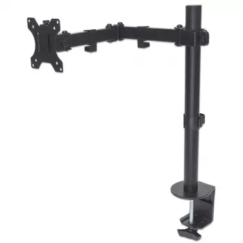 Manhattan Desk Mount televizoram un monitoriem (Full Motion), 13 inch-27 inch, skrūvspīles stiprinājums, VESA 75x75/100x100 mm, līdz 8 kg, melns