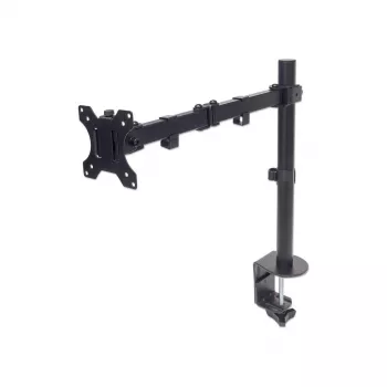 Manhattan Desk Mount televizoram un monitoriem (Full Motion), 13 inch-27 inch, skrūvspīles stiprinājums, VESA 75x75/100x100 mm, līdz 8 kg, melns